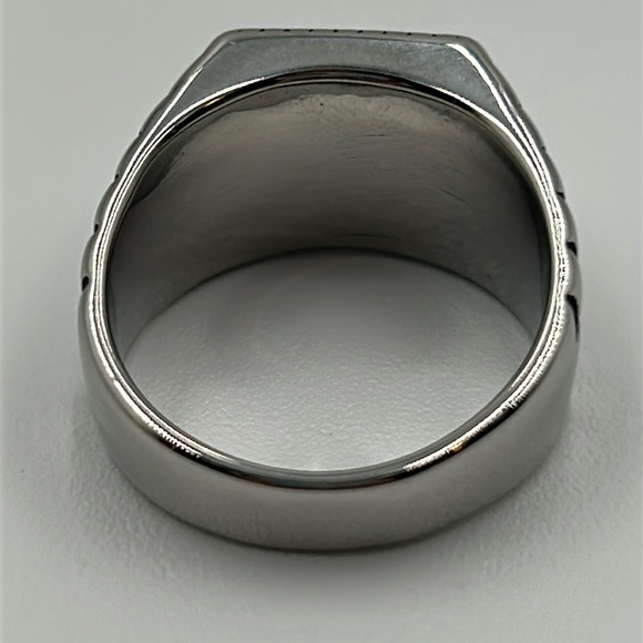 2039- Orange Color Natural Stone Agate Handmade Men's Ring Size 13.5 NWT - Picture 5 of 7